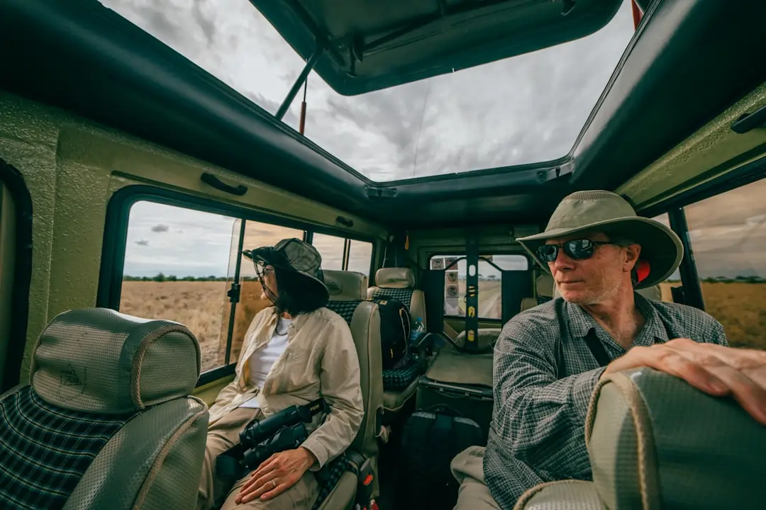 Professional safari guide with guests in Kenya